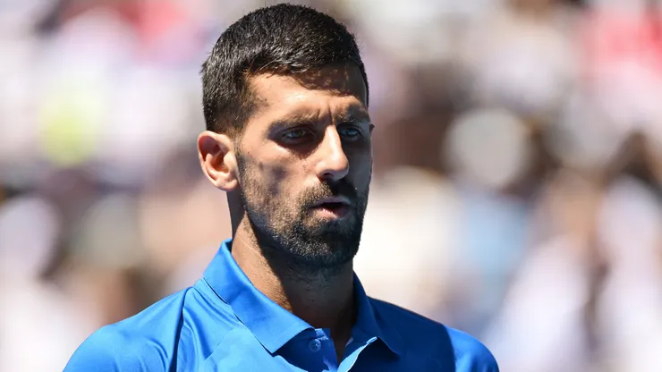 Novak Djokovic of Serbia is seen prior to the Men's Singles Semifinal against Alexander Zverev of Germany during day 13 of the 2025 Australian Open.