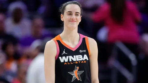 Caitlin Clark #22 of Team WNBA reacts in the second half against Team USA during the 2024 WNBA All Star Game at Footprint Center on July 20, 2024.