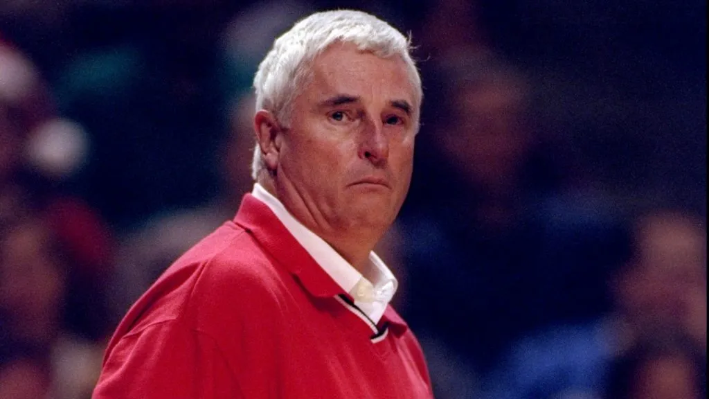 Bob Knight looks on