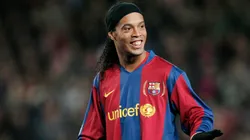 Ronaldinho of Barcelona during the UEFA Champions League Group E match between Barcelona and Lyon.