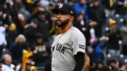 Devin Williams #38 of the New York Yankees walks off the field after giving up a walk off RBI single to Tommy Pham #28 of the Pittsburgh Pirates (not pictured) in the eleventh inning during the game at PNC Park on April 6, 2025 in Pittsburgh, Pennsylvania.