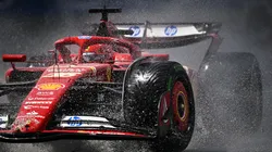 Charles Leclerc of Monaco driving the (16) Ferrari SF-24 runs through a puddle on track during the F1 Grand Prix of Canada at Circuit Gilles Villeneuve on June 09, 2024.