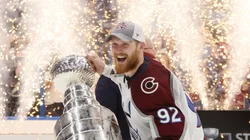 Gabriel Landeskog #92 of the Colorado Avalanche lifts the Stanley Cup after defeating the Tampa Bay Lightning 2-1 in Game Six of the 2022 NHL Stanley Cup Final at Amalie Arena on June 26, 2022 in Tampa, Florida.