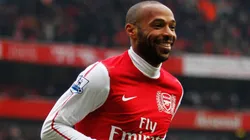 Thierry Henry celebrates after scoring a goal during the Barclays Premier League match between Arsenal and Blackburn Rovers.