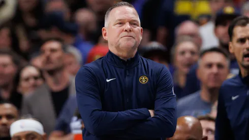 Head Coach Michael Malone of the Denver Nuggets looks on from the sidelines during the first quarter against the Minnesota Timberwolves at Ball Arena on March 12, 2025 in Denver, Colorado.