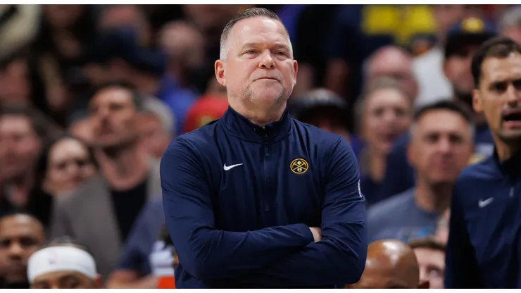 Head Coach Michael Malone of the Denver Nuggets looks on from the sidelines during the first quarter against the Minnesota Timberwolves at Ball Arena on March 12, 2025 in Denver, Colorado.
