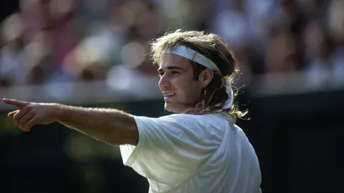 Andre Agassi of the USA during the Wimbledon Lawn Tennis Championships held on June 29, 1991.