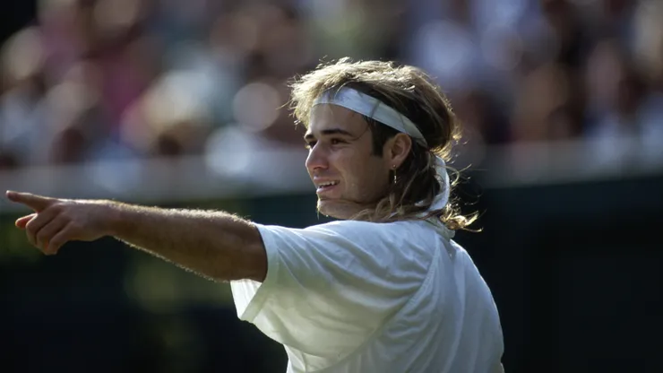 Andre Agassi of the USA during the Wimbledon Lawn Tennis Championships held on June 29, 1991.