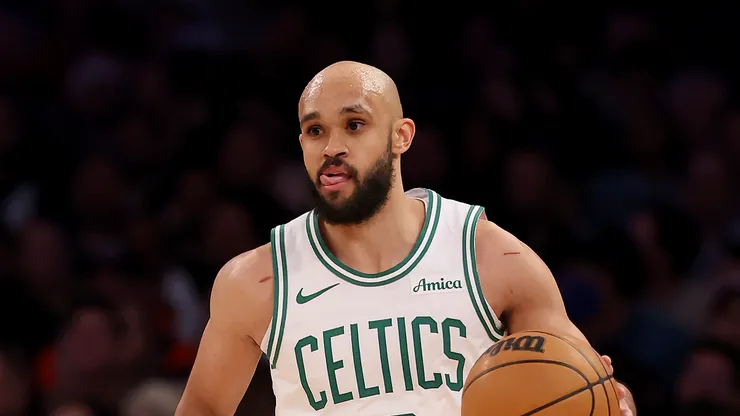 Derrick White #9 of the Boston Celtics.