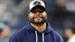 Dak Prescott #4 of the Dallas Cowboys walks on the field prior to the game against the New York Giants at AT&T Stadium on November 28, 2024 in Arlington, Texas.