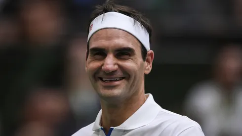 Roger Federer during a Wimbledon game.