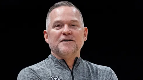 Head coach Michael Malone of the Denver Nuggets looks on in the first quarter during their game against the Charlotte Hornets at Spectrum Center on February 01, 2025 in Charlotte, North Carolina.