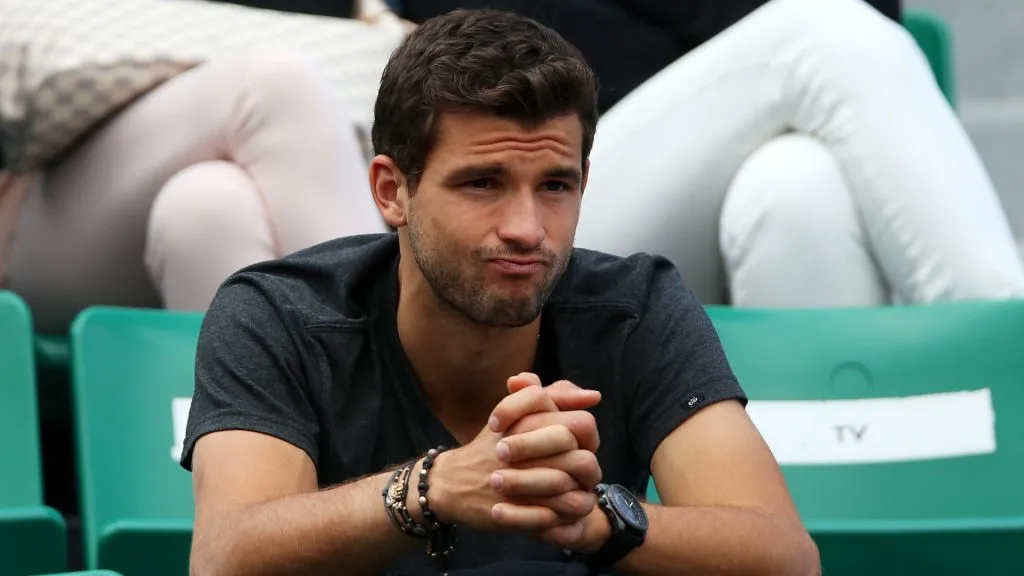 Grigor Dimitrov watching Maria Sharapova during the 2014 French Open (Matthew Stockman/Getty Images)
