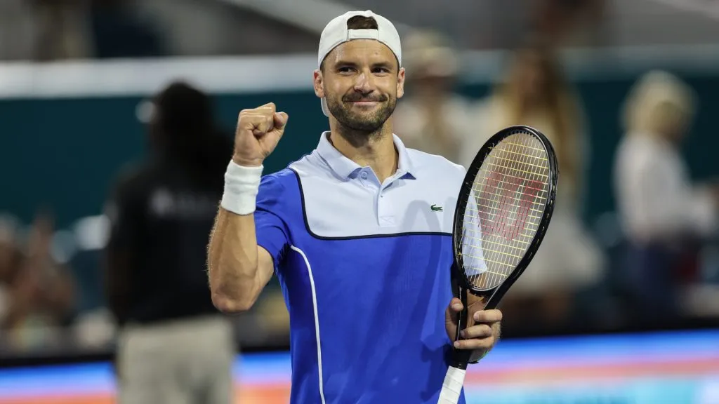 Grigor Dimitrov during the Miami Open in 2025 (Brennan Asplen/Getty Images)