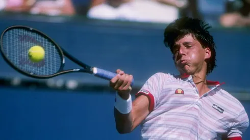 Aaron Krickstein stands on the court during a match.