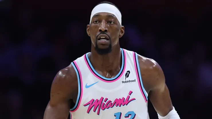 Bam Adebayo #13 of the Miami Heat in action against the Cleveland Cavaliers.