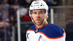 v97skates against the New York Islanders at UBS Arena on March 14, 2025 in Elmont, New York.