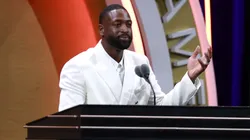 2023 inductee Dwyane Wade speaks during the 2023 Naismith Basketball Hall of Fame Induction at Symphony Hall on August 12, 2023 in Springfield, Massachusetts.