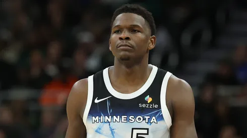 Anthony Edwards #5 of the Minnesota Timberwolves during an NBA game.