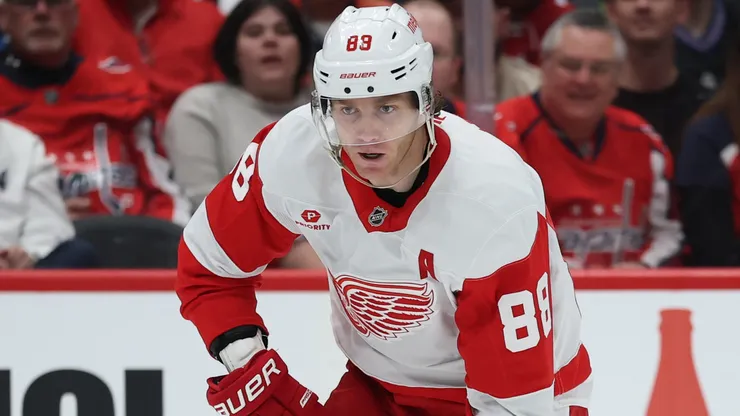 Patrick Kane #88 of the Detroit Red Wings skates against the Washington Capitals at Capital One Arena on March 18, 2025 in Washington, DC.