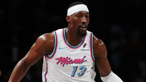 Bam Adebayo #13 of the Miami Heat in action during the game against the Brooklyn Nets.