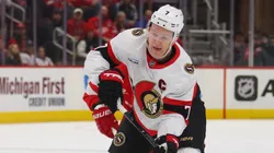 Brady Tkachuk #7 of the Ottawa Senators plays against the Detroit Red Wings.