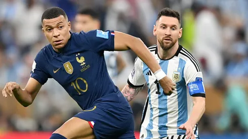 Kylian Mbappe of France and Lionel Messi of Argentina.