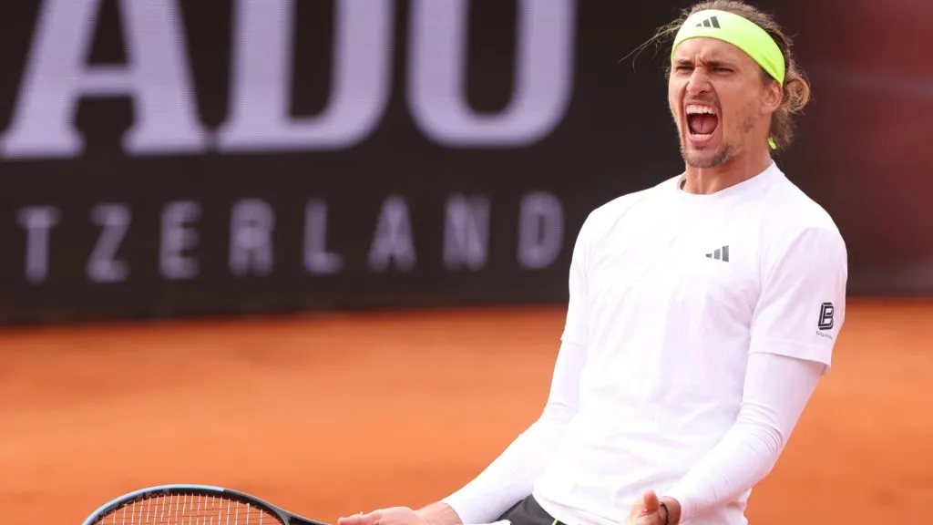 Alexander Zverev of Germany celebrates after winning his quarter final match against Tallon Griekspoor of the Netherlands. (Alexander Hassenstein/Getty Images for BMW)