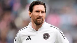 Lionel Messi #10 of Inter Miami CF warms up prior to the MLS match between Chicago Fire FC and Inter Miami CF.