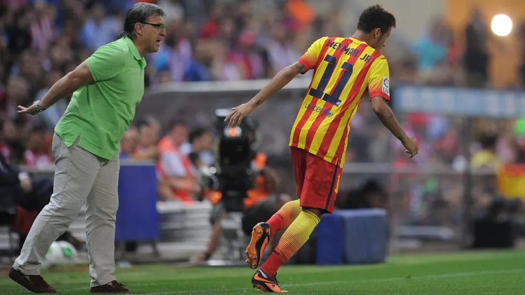 Gerardo Martino and Neymar Jr. during their time together at Barcelona.