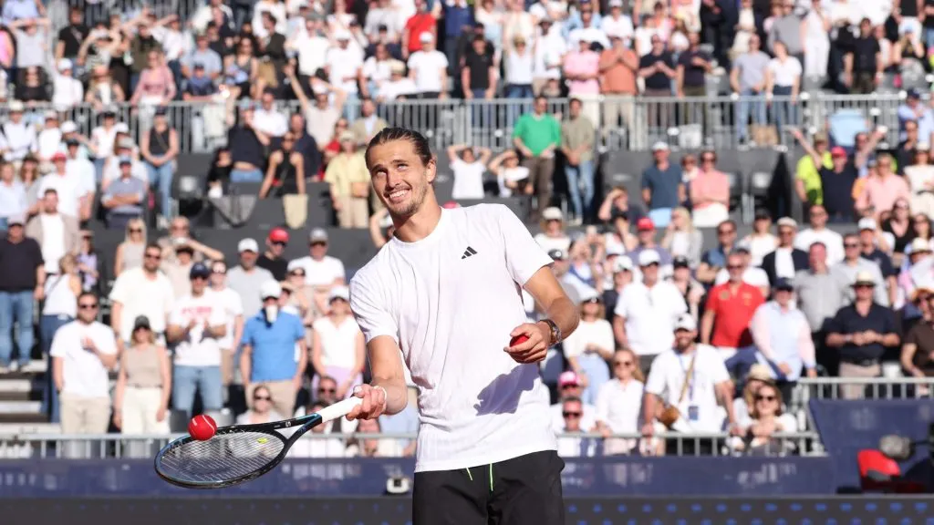 Alexander Zverev of Germany smiles after winning his semi-final match against Fabian Marozsan of Hungary. (Alexander Hassenstein/Getty Images for BMW)
