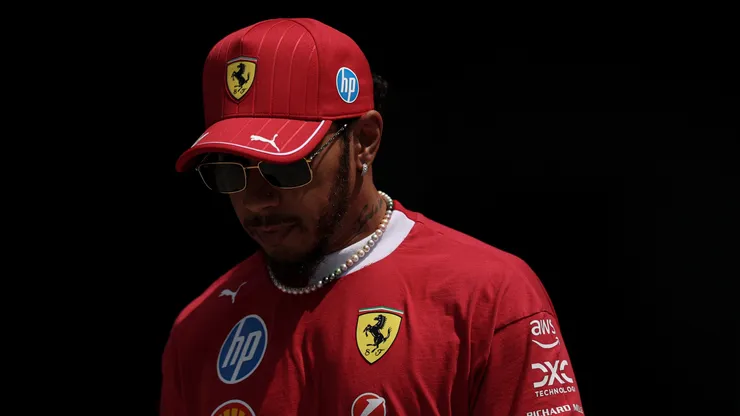 Lewis Hamilton of Great Britain and Scuderia Ferrari arrives during practice ahead of the F1 Grand Prix of Saudi Arabia at Jeddah Corniche Circuit on April 18, 2025 in Jeddah, Saudi Arabia.