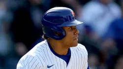 Juan Soto #22 of the New York Mets hits a 2RBI double in the eighth inning against the St. Louis Cardinals at Citi Field on April 20, 2025 in the Flushing neighborhood of the Queens borough of New York City. The New York Mets defeated the St. Louis Cardinals 7-4.