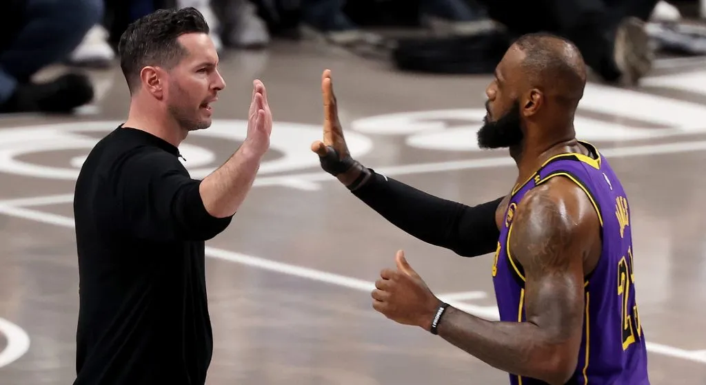 JJ Redick and LeBron James against Dallas Mavericks