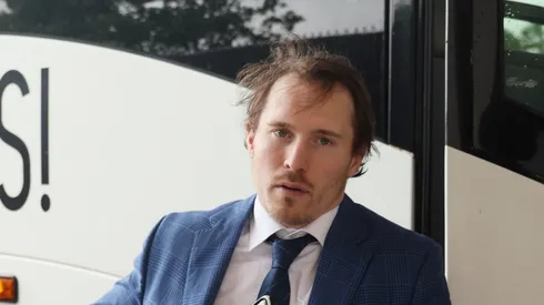 Brendan Gallagher #11 of the Montreal Canadiens arrives for the game against the Florida Panthers at Amerant Bank Arena on March 30, 2025 in Sunrise, Florida.