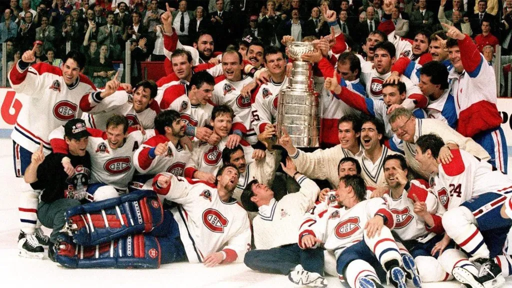 The Montreal Canadiens after defeating the Los Angeles Kings in 1993. (Source: @CraigBaird)