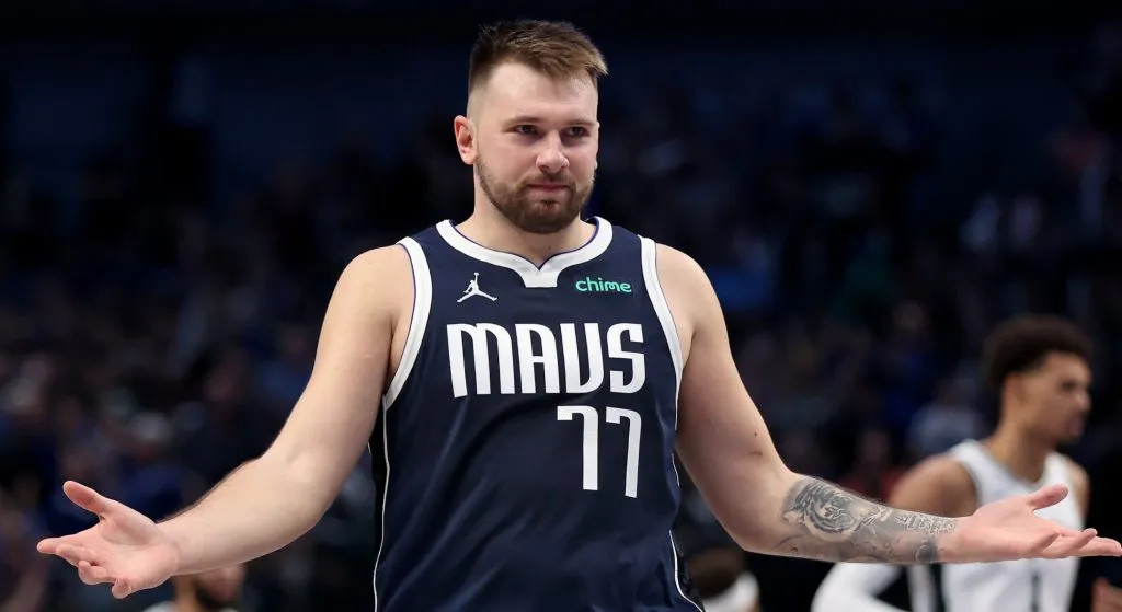 Luka Doncic playing with Dallas Mavericks.