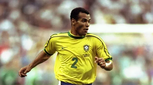 Cafu of Brazil on the ball during the World Cup Final against France at the Stade de France in St Denis.