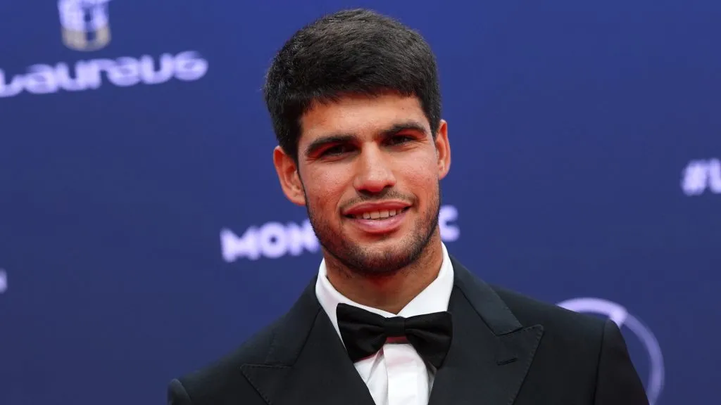 Carlos Alcaraz poses at the Laureus World Sports Awards Madrid 2025 at Galería de Cristal. (Angel Martinez/Getty Images for Laureus)