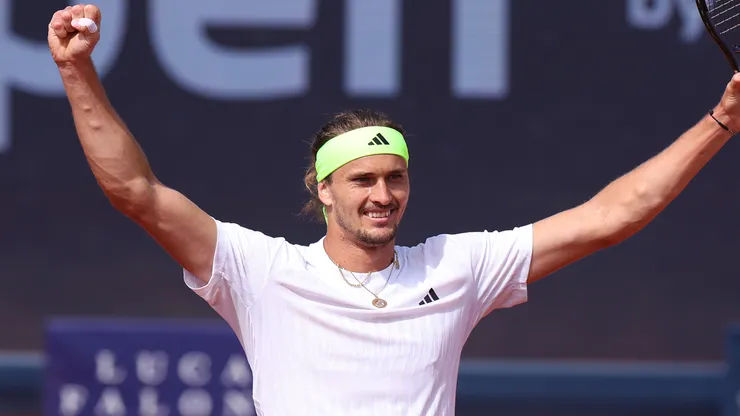 Alexander Zverev of Germany celebrates winning the final match against Ben Shelton of USA.