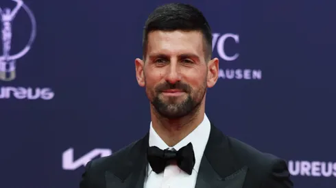 Novak Djokovic attends the 2025 Laureus World Sport Awards red carpet at Palacio De Cibeles.