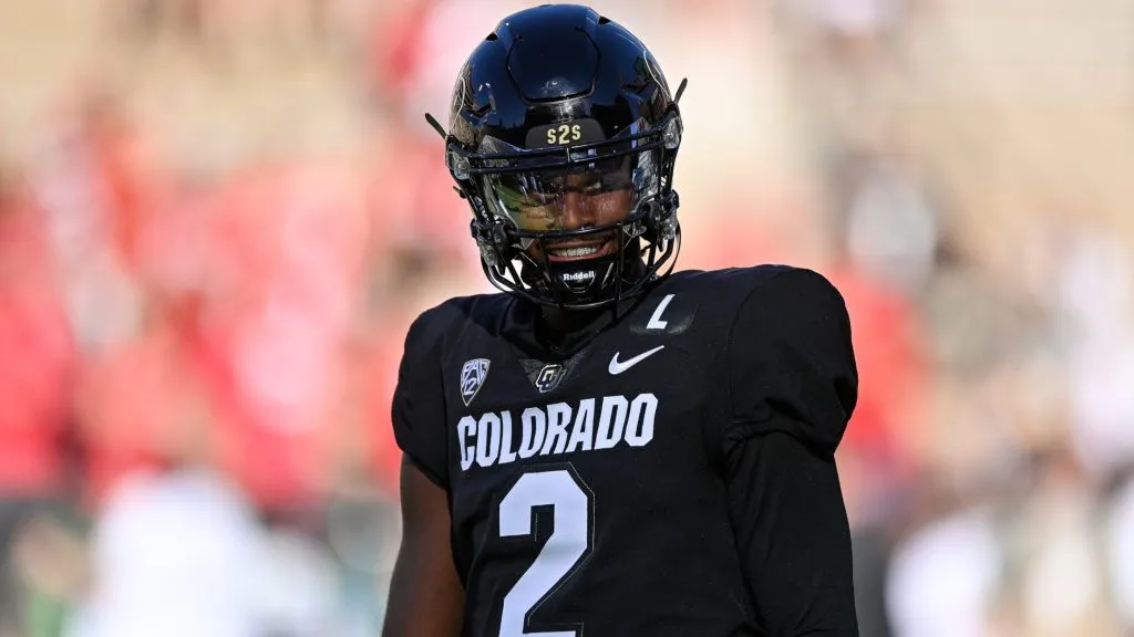 Quarterback Shedeur Sanders #2 of the Colorado Buffaloes warms up before a game against the Nebraska Cornhuskers at Folsom Field on September 9, 2023. (Source: Dustin Bradford/Getty Images)