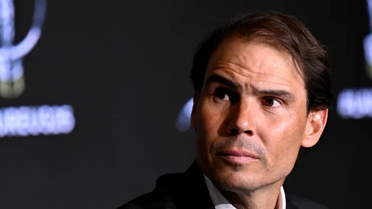 Rafa Nadal speaks at the Winners Press Conference during the Laureus World Sports Awards Madrid 2025.