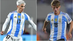 Alejandro Garnacho and Nico Paz during a 2026 World Cup qualifiers with Argentina.
