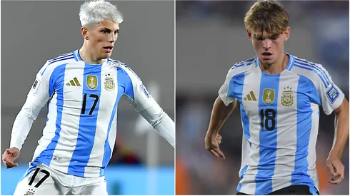 Alejandro Garnacho and Nico Paz during a 2026 World Cup qualifiers with Argentina.