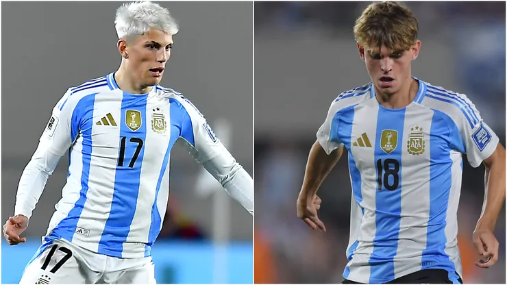 Alejandro Garnacho and Nico Paz during a 2026 World Cup qualifiers with Argentina.