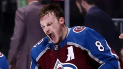 Cale Makar #8 of the Colorado Avalanche reacts during the first period against the Dallas Stars in Game Six of the Second Round of the 2024 Stanley Cup Playoffs at Ball Arena on May 17, 2024 in Denver, Colorado.