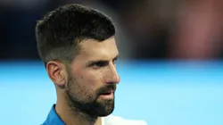 Novak Djokovic of Serbia looks on against Tomas Machac of the Czech Republic during the 2025 Australian Open.