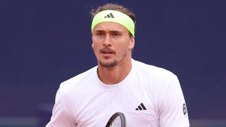 Alexander Zverev of Germany in action during his quarter final match against Tallon Griekspoor of the Netherlands.