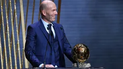 Zinedine Zidane speaks before giving the Ballon d'Or award during the Ballon D'Or ceremony at Theatre Du Chatelet.